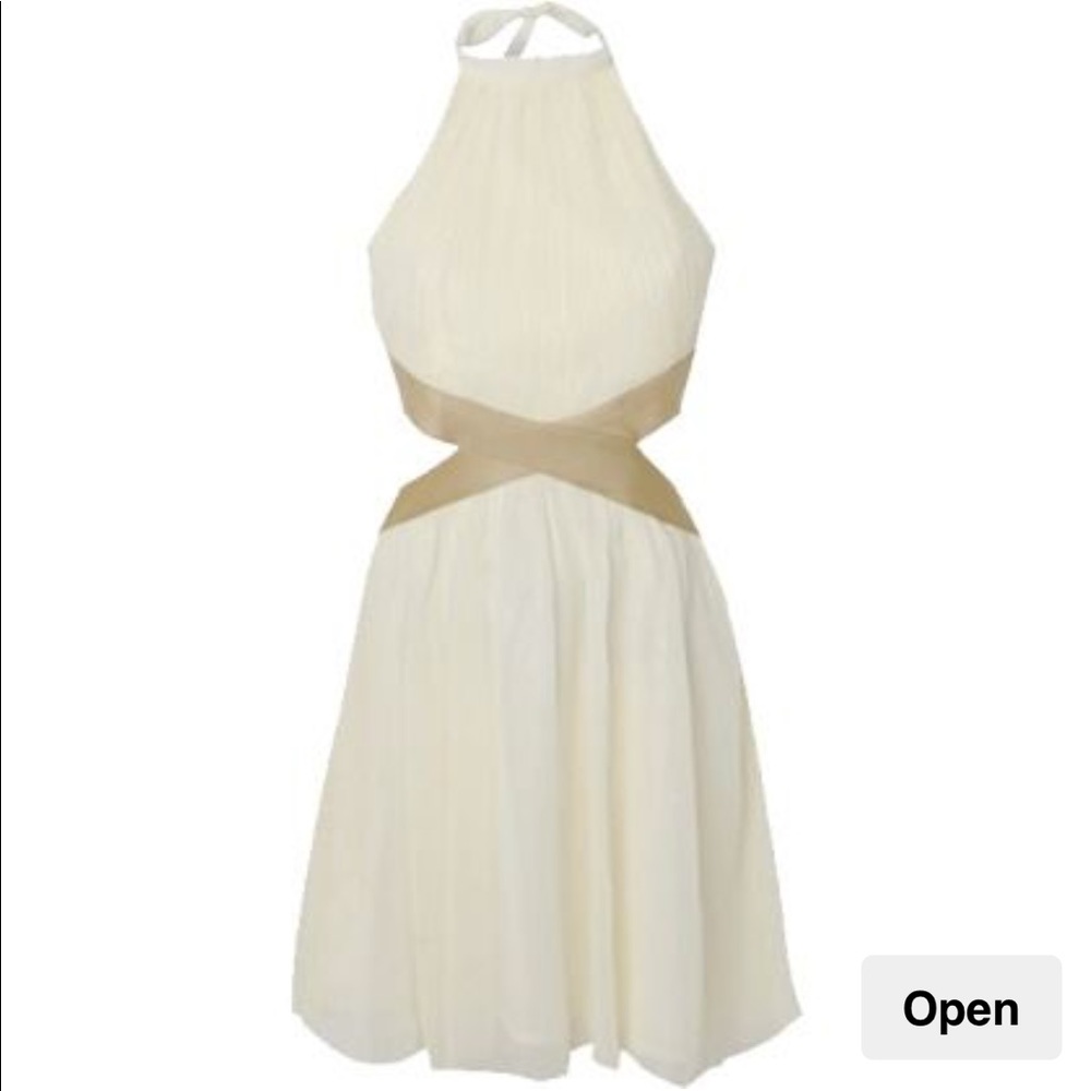 🔥 RARE LONDON ivory halter special event dress